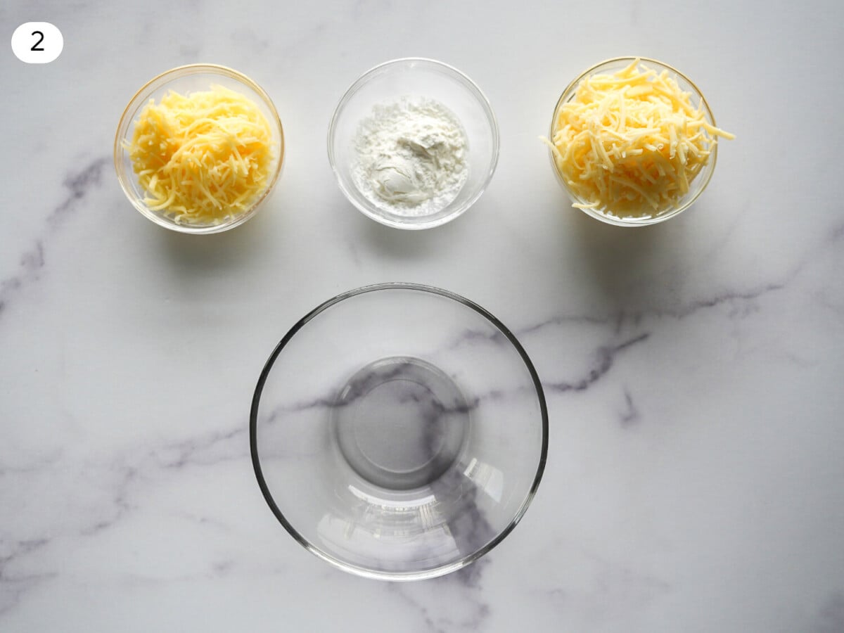step two photo of cheeses and cornstarch
