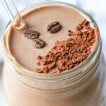 Close up photo of the top of a coffee smoothie