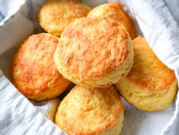 HERO photo of buttermilk biscuits in a towel