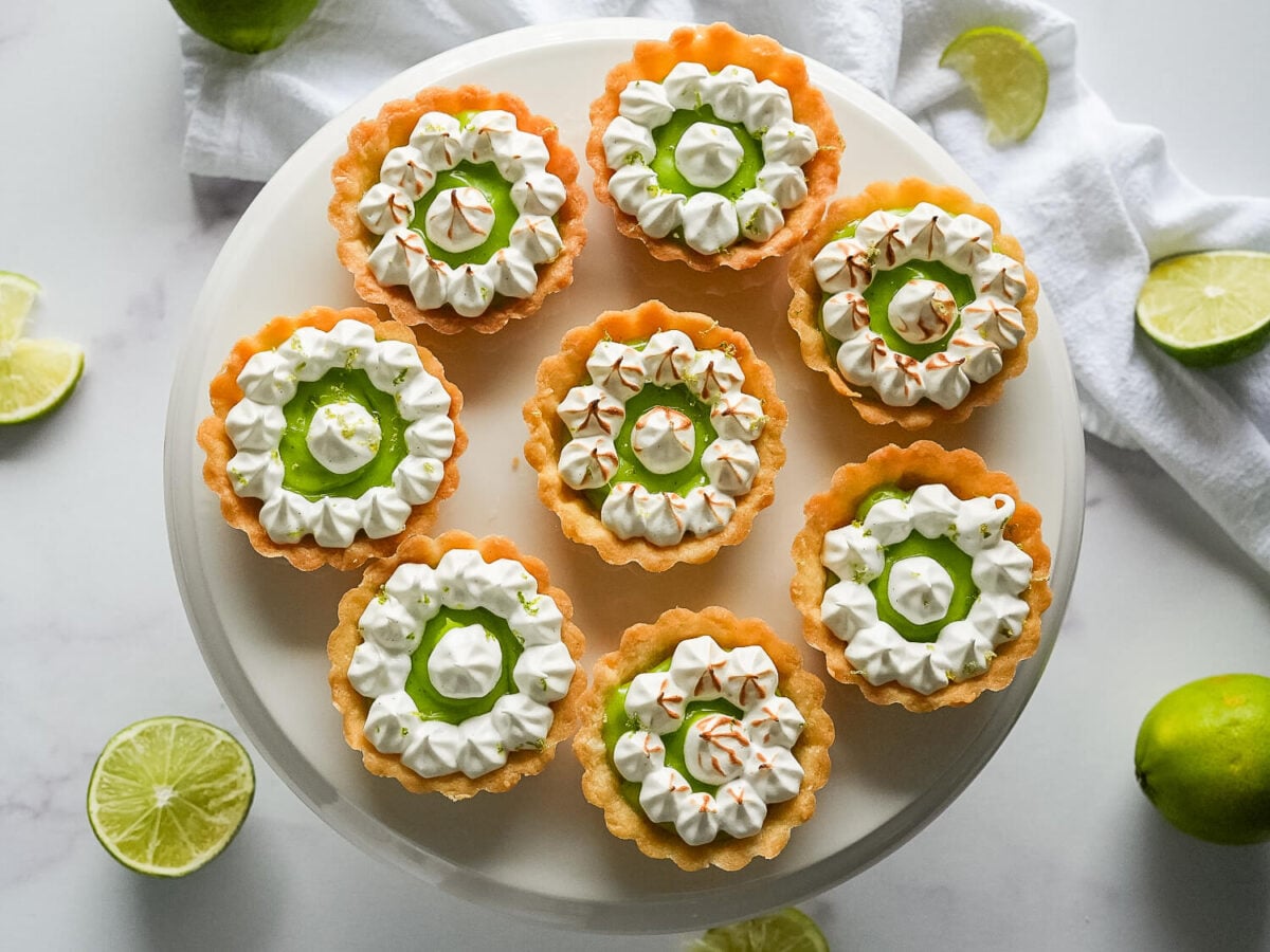 overhead photo of key lime tarts