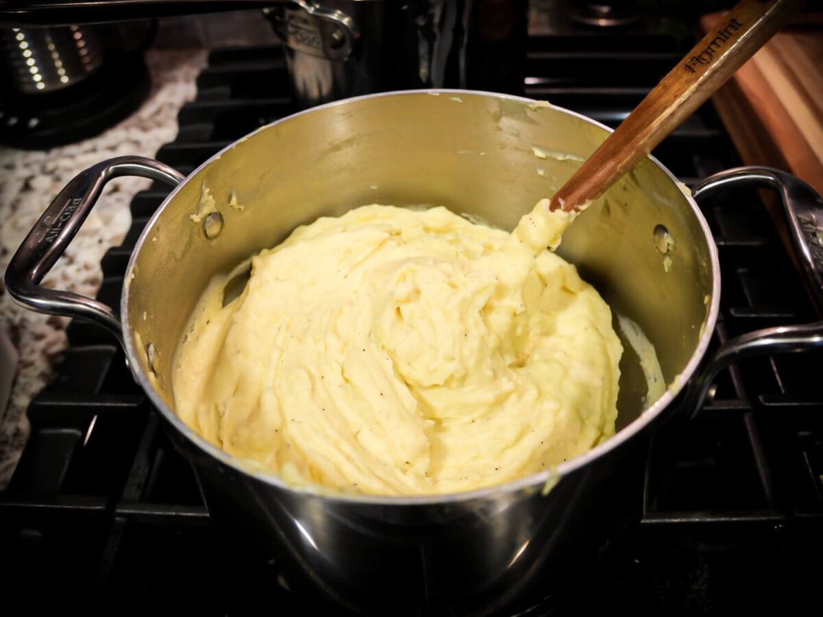 photo of Garlic Mashed Potatoes in a pot