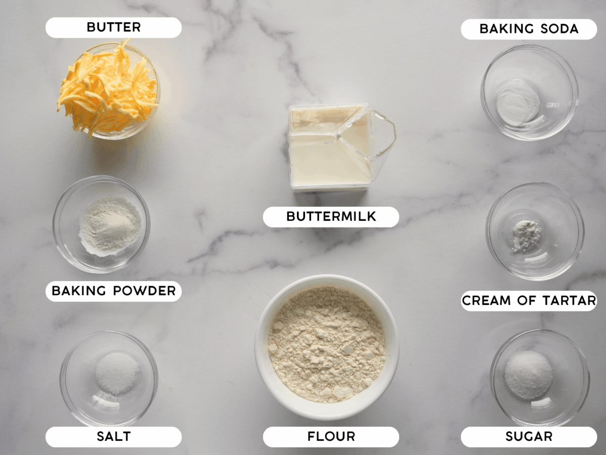 photo of buttermilk biscuits ingredients on marble 2