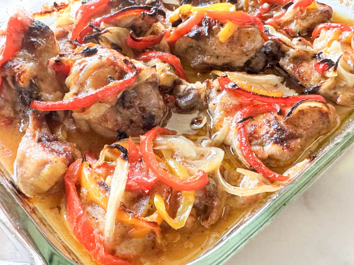 side photo of Italian Dressing Chicken fresh out of the oven