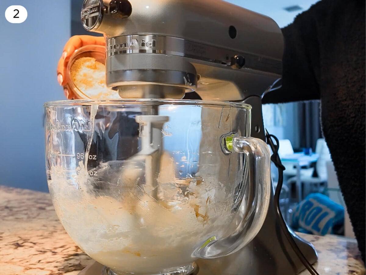 step 2 photo of adding dry ingredients to mixer