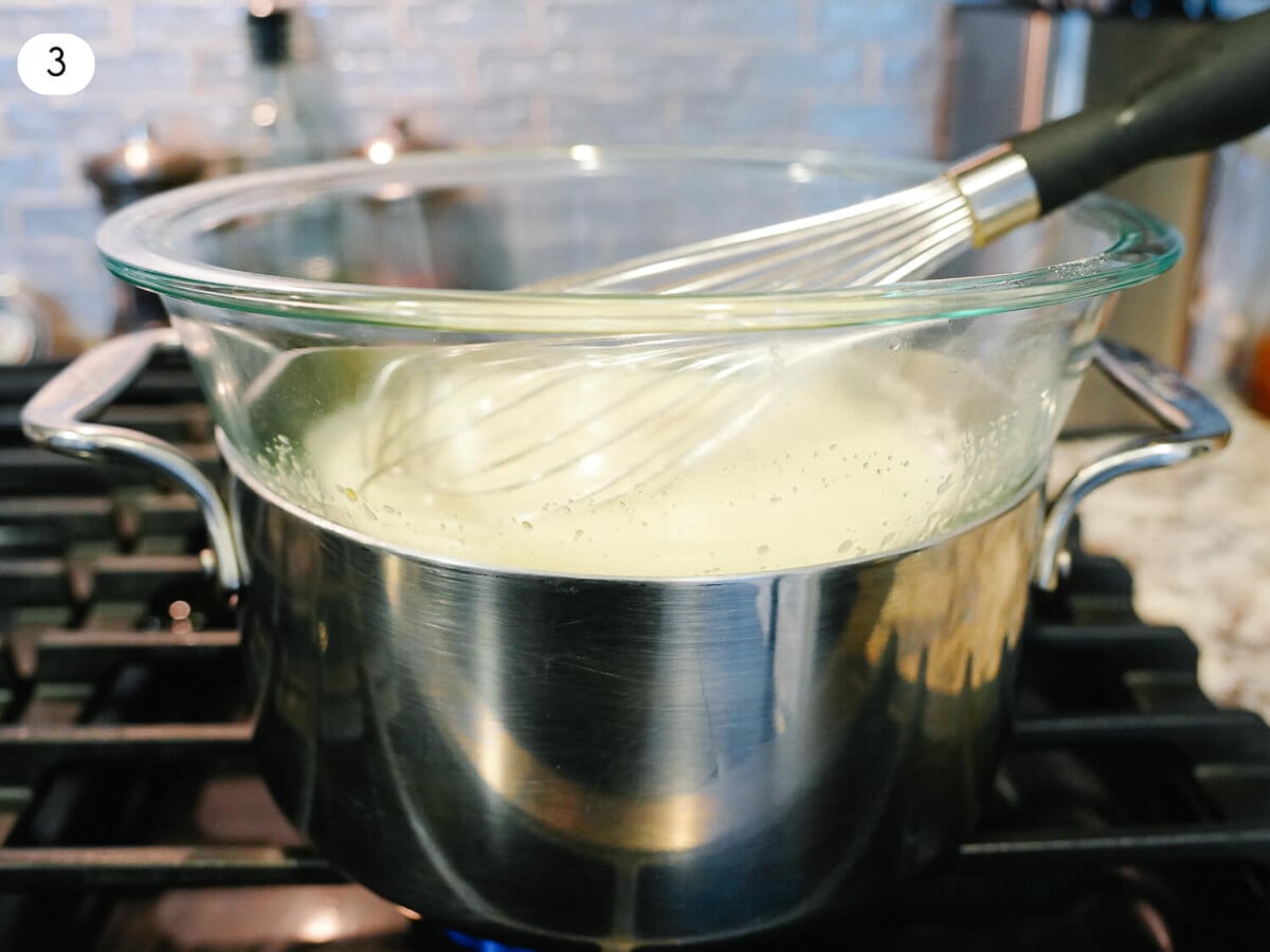 step 3 photo of mixture in a double boiler