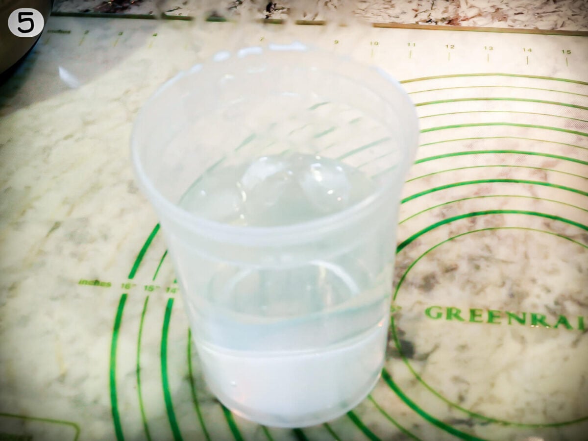 step 5 photo of blooming the gelatin sheet