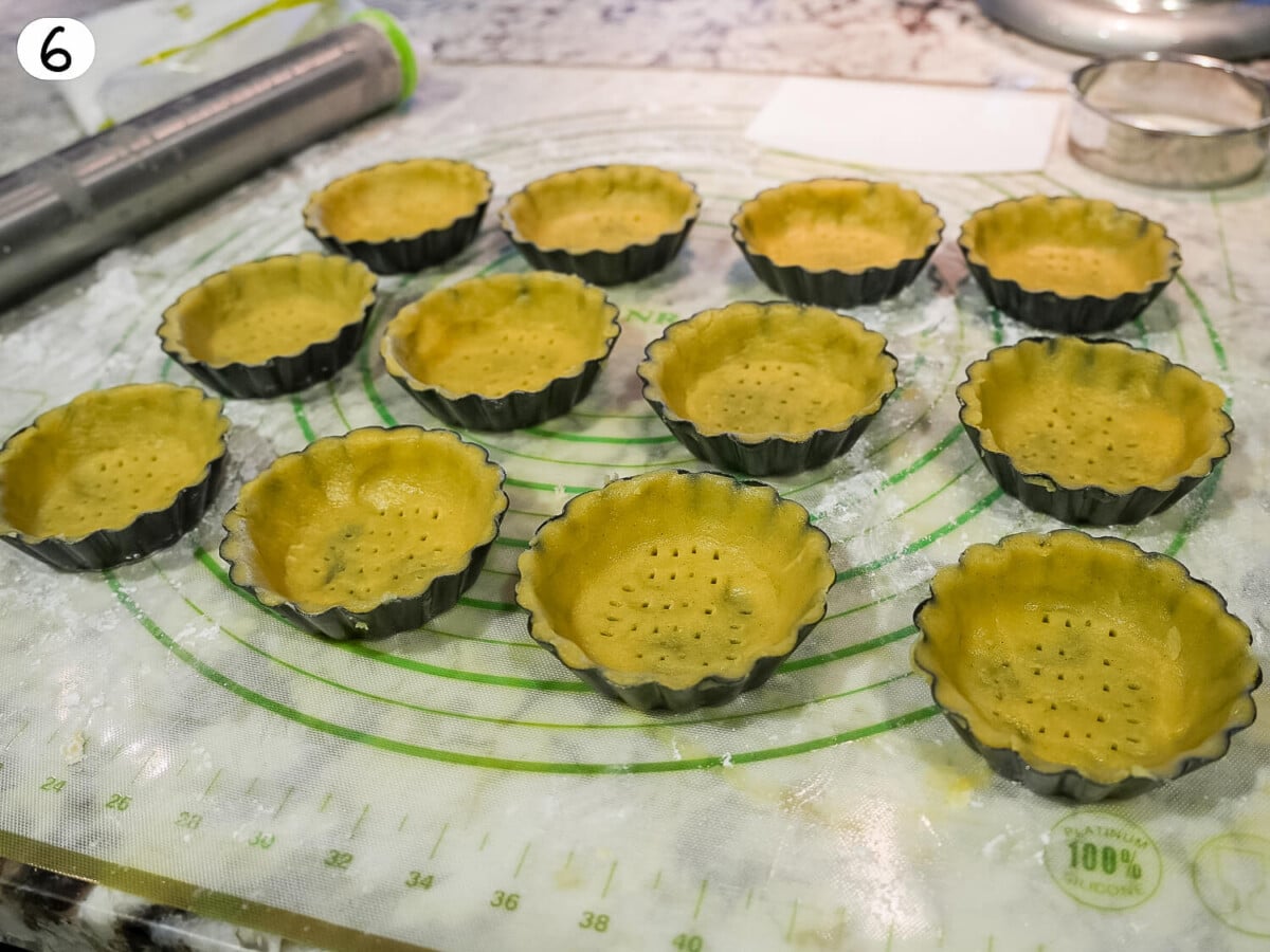 step 6 photo of lining the tart pan