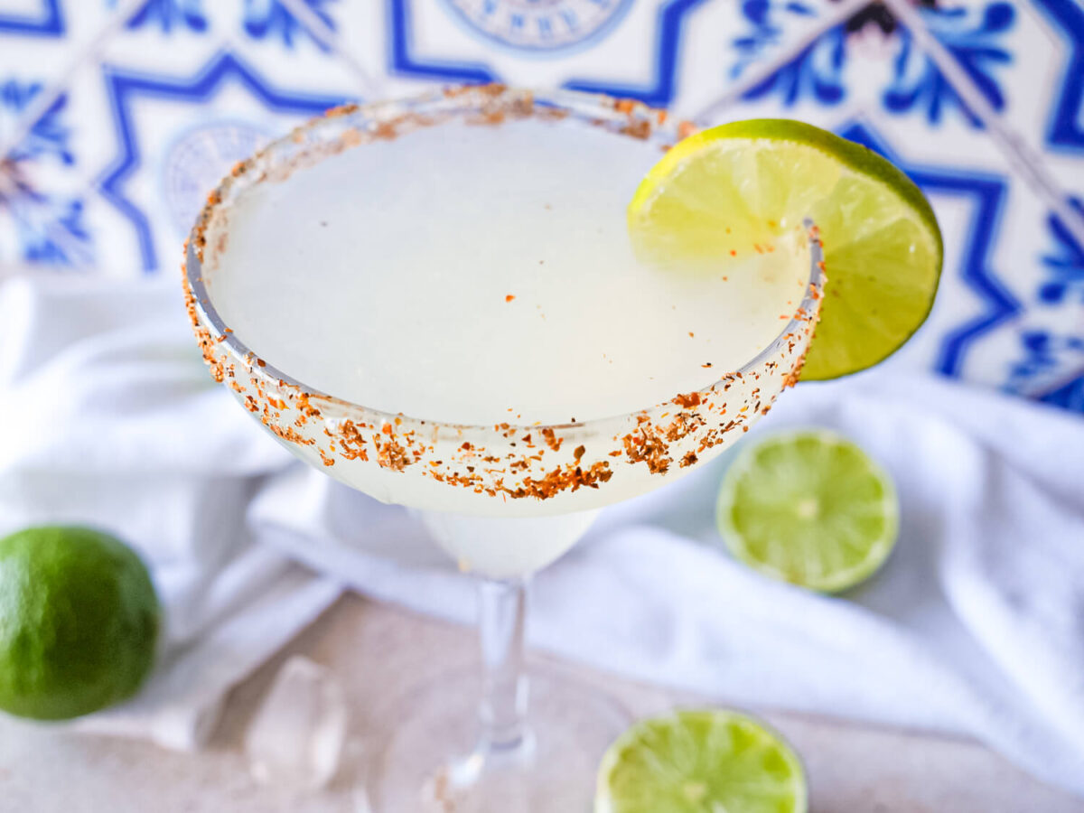 overhead photo of a Classic Margarita in a glass