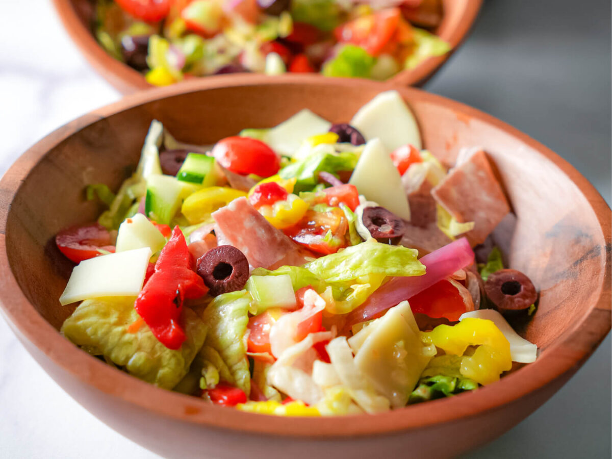 close up photo of Italian chopped salad
