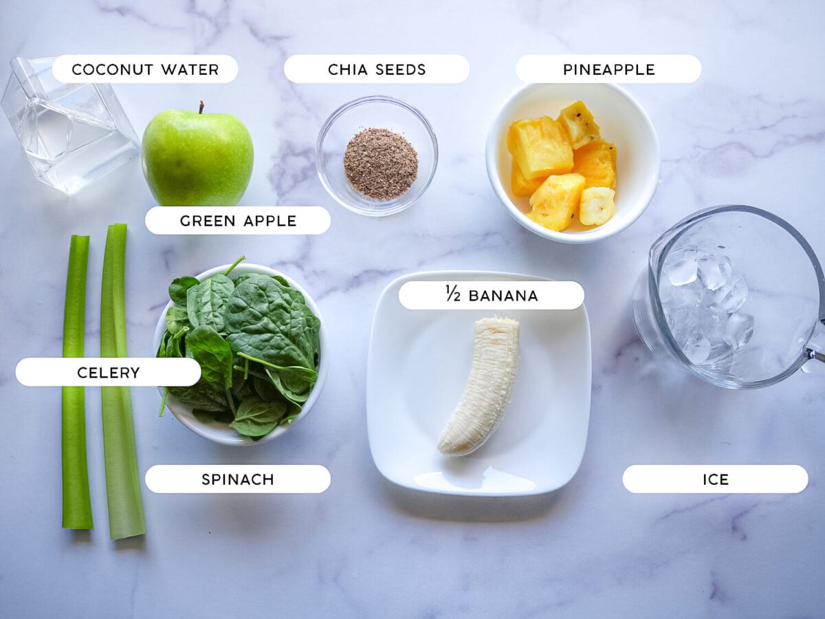 photo of Pineapple Spinach Smoothie ingredients