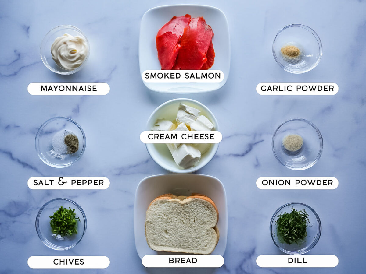 photo of Smoked Salmon Tea Sandwich ingredients