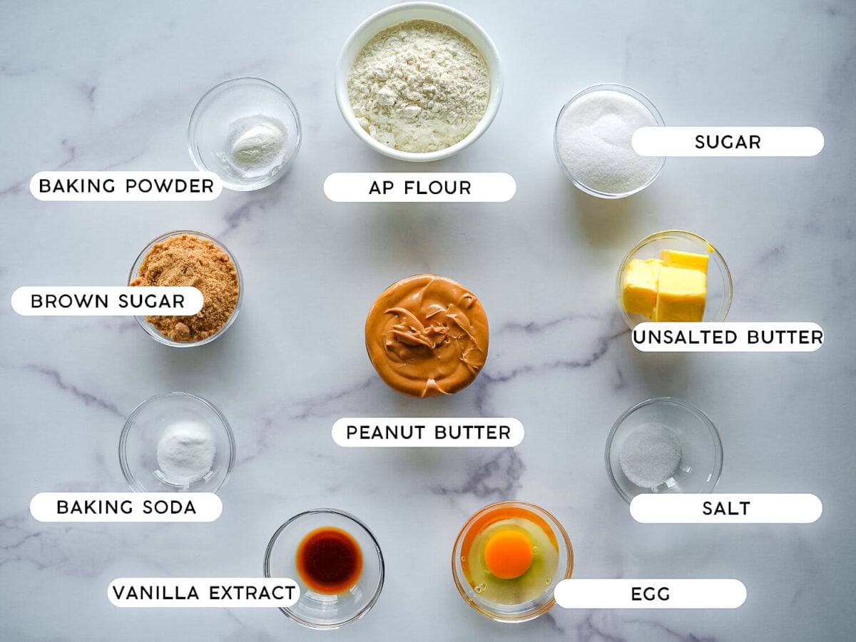 photo of ingredients to make peanut butter cookies