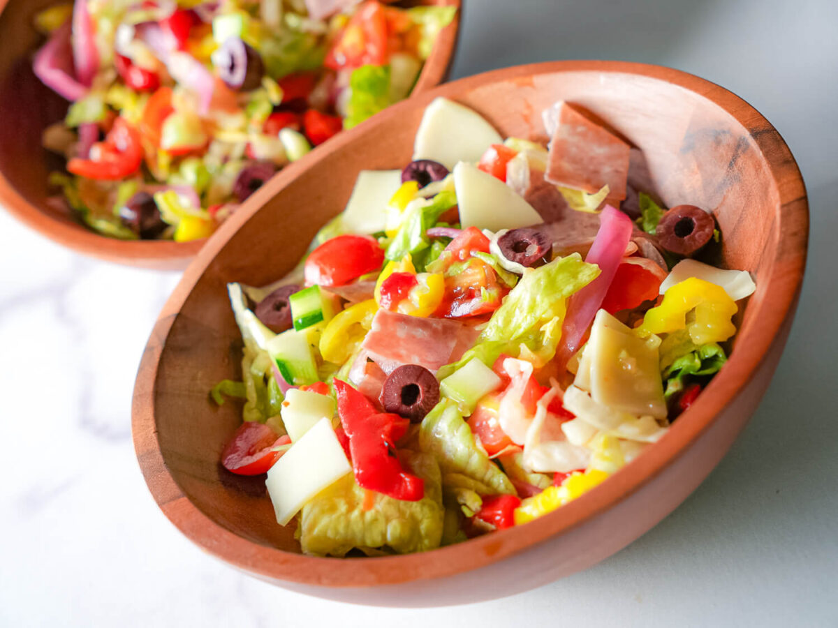side tilted view of an Italian chopped salad-2