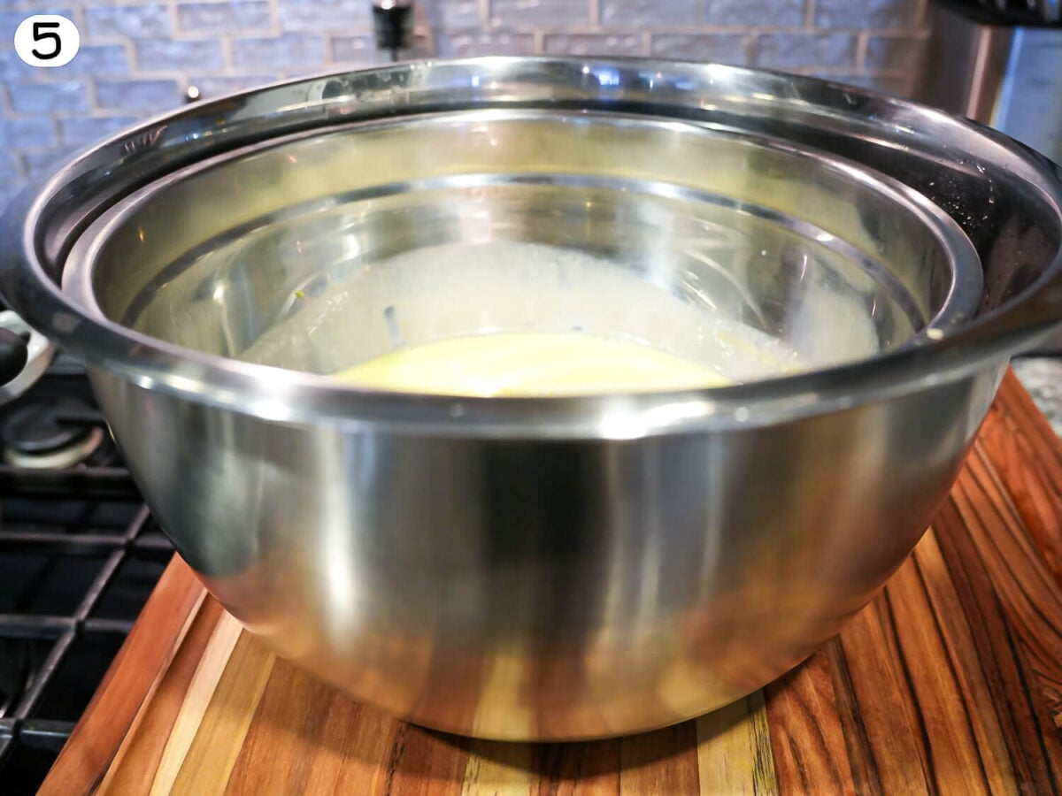 step 5 photo of cooling the custard down to room temperature