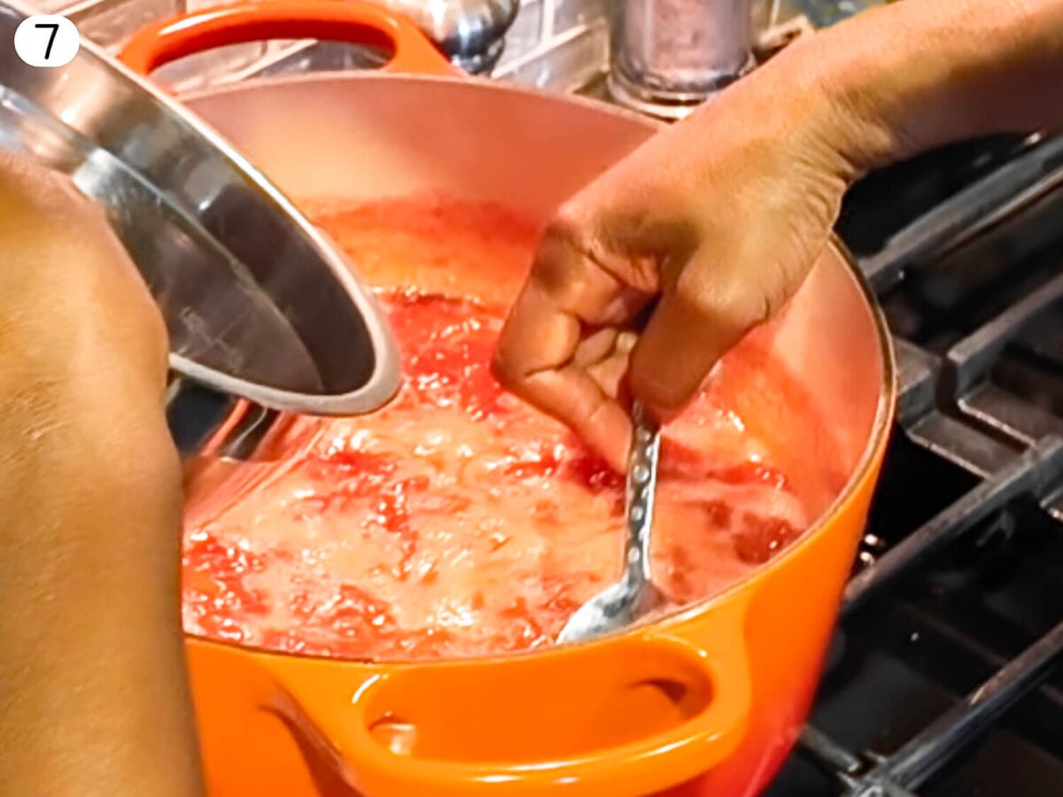 step 7 photo of removing foam from strawberry jam 2