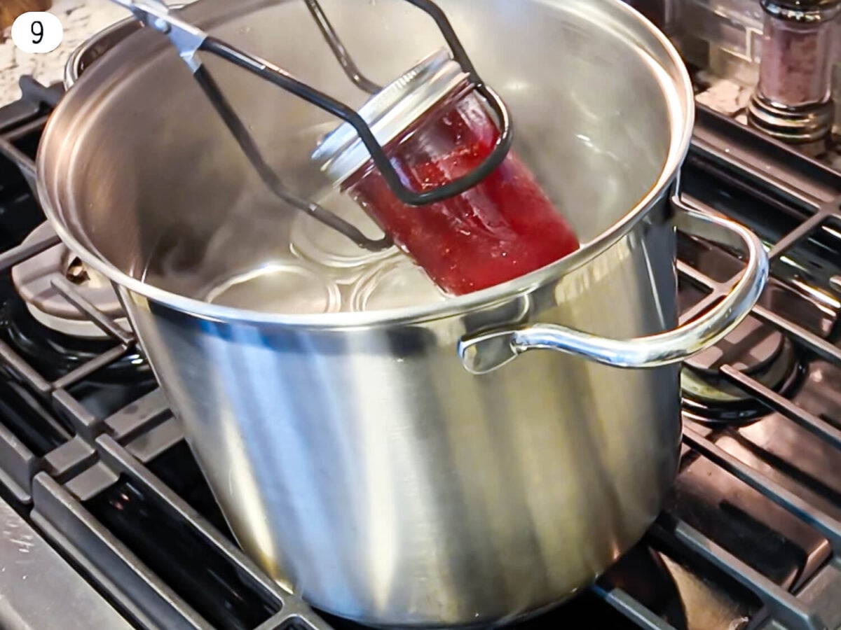 step 9 photo of jars being processed