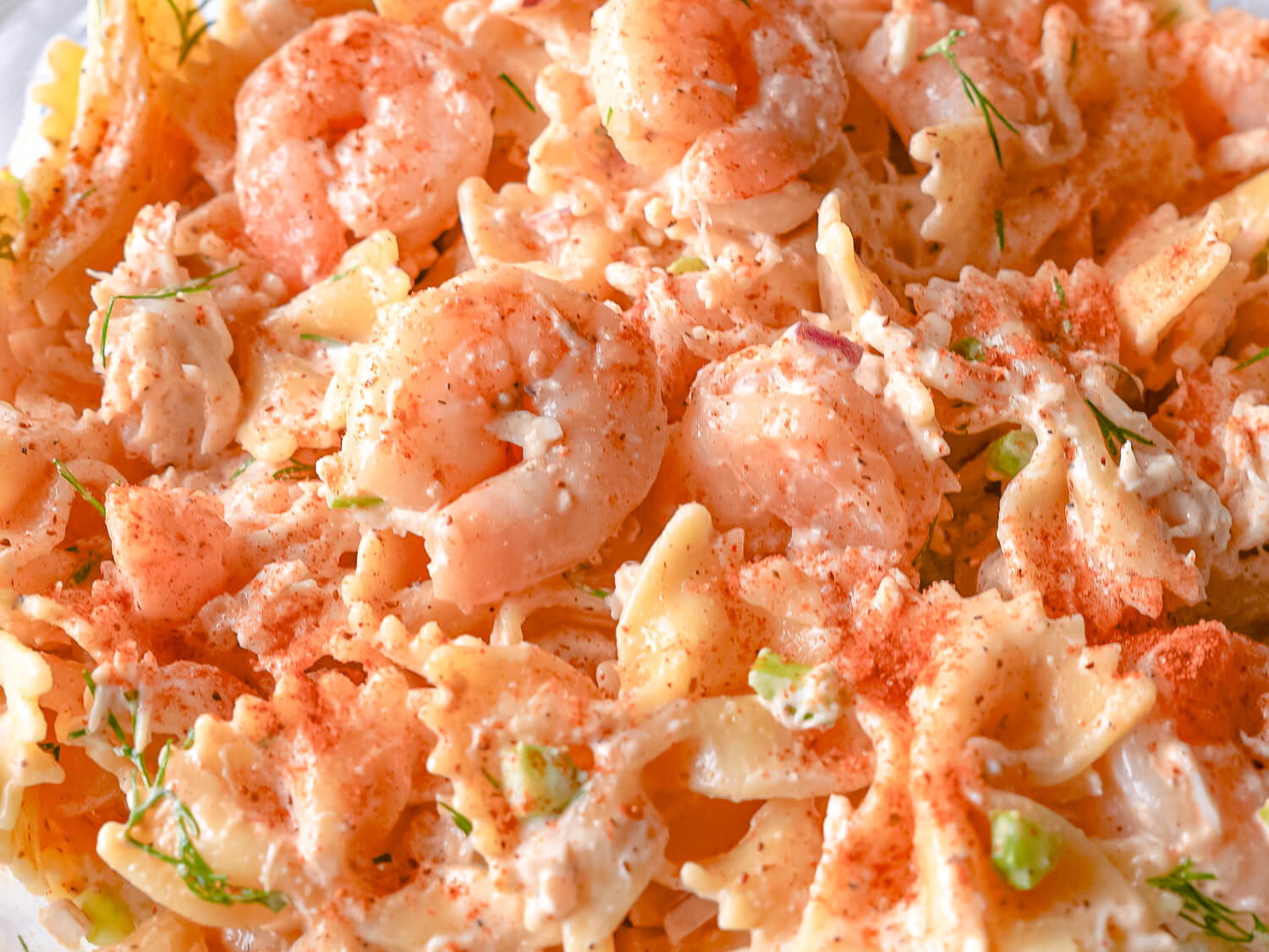 HERO photo of Seafood Pasta Salad with shrimp and crab