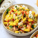 HERO side view of mango ceviche in a bowl