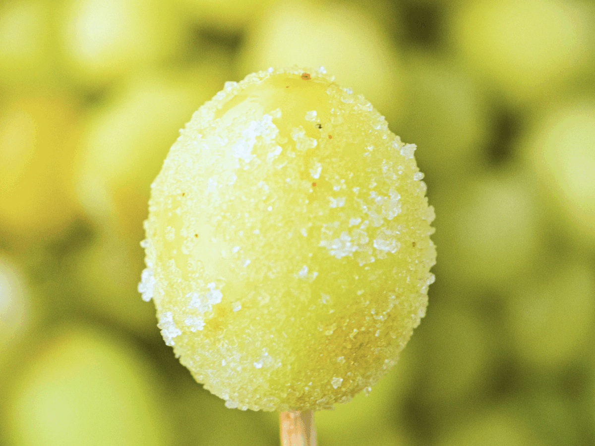 close up photo of a sour patch grape