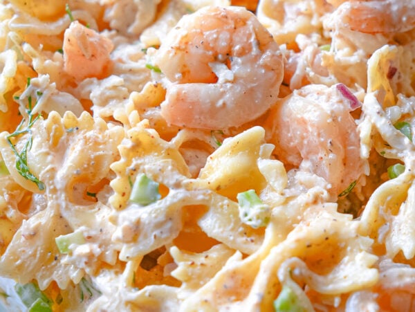 photo of Seafood Pasta Salad with bow tie pasta and shrimp