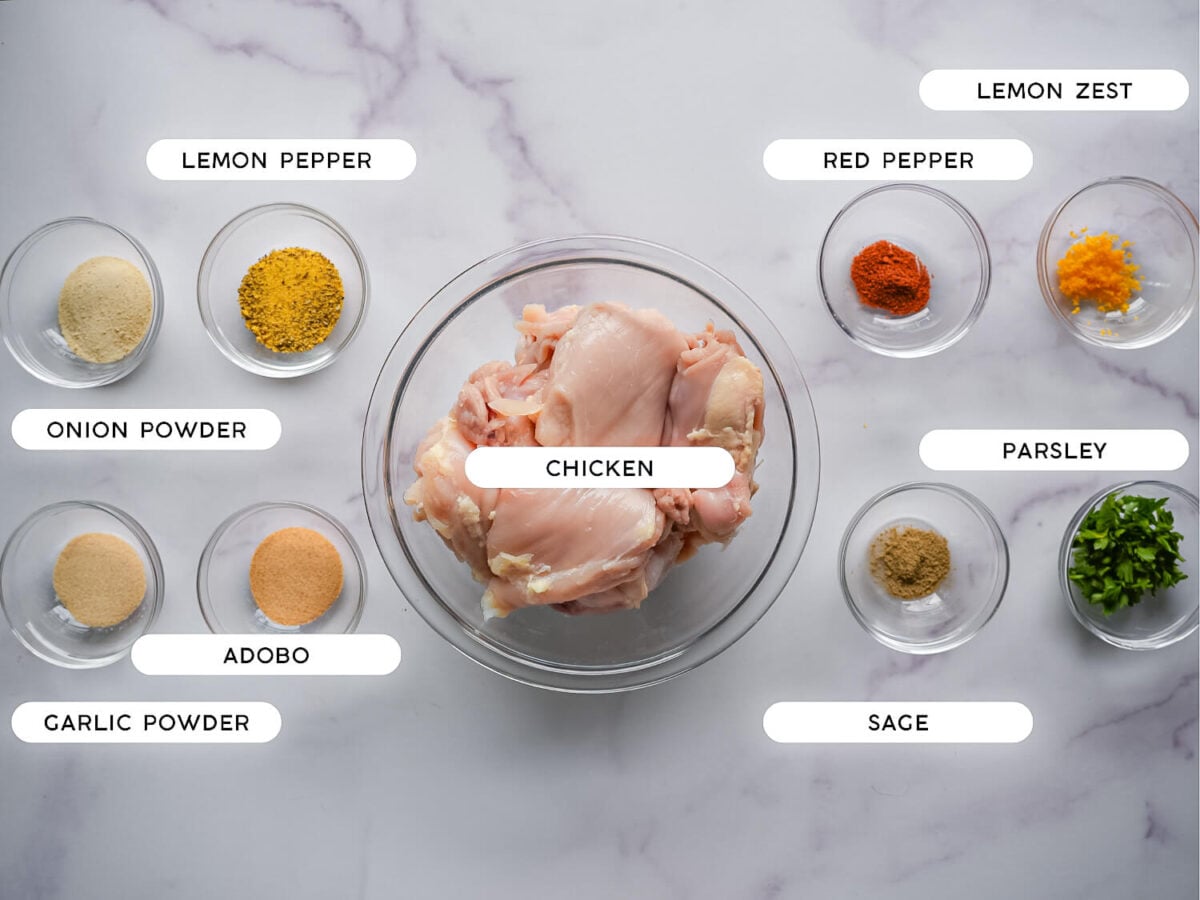 photo of grilled lemon chicken ingredients