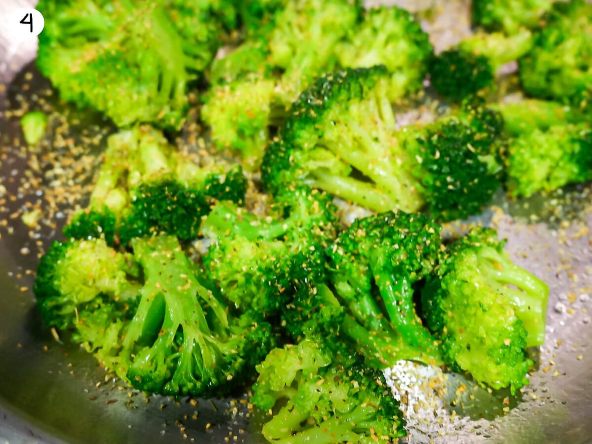 step 4 photo of broccoli that is seasoned
