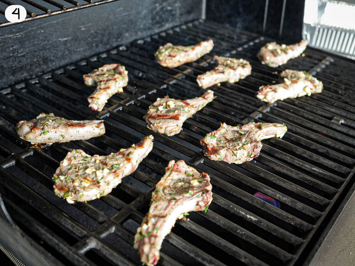Step 4 photo of grilling lamb chops