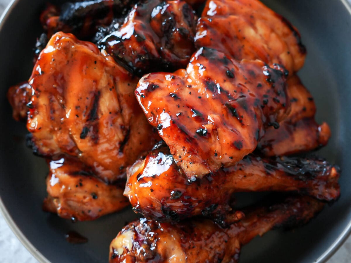 close up photo of honey bbq chicken