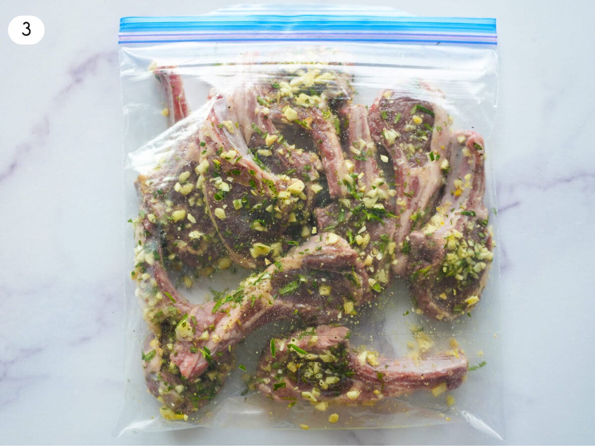 step 3 photo of marinating lamb chops