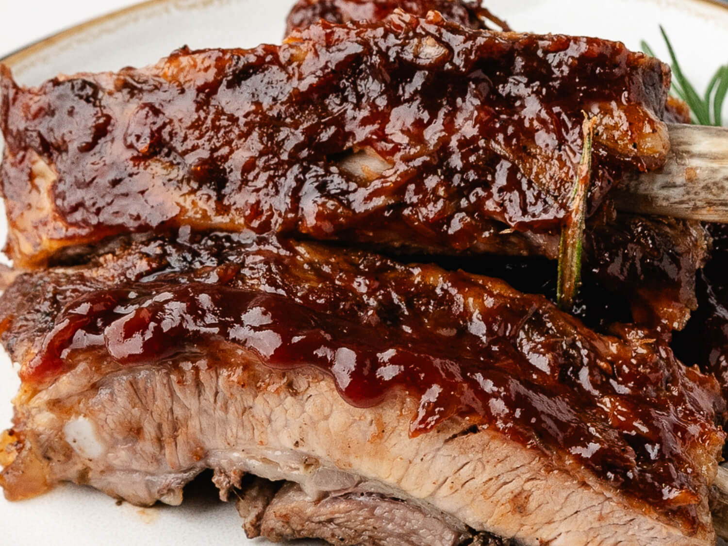 HERO side photo of bbq baby back ribs