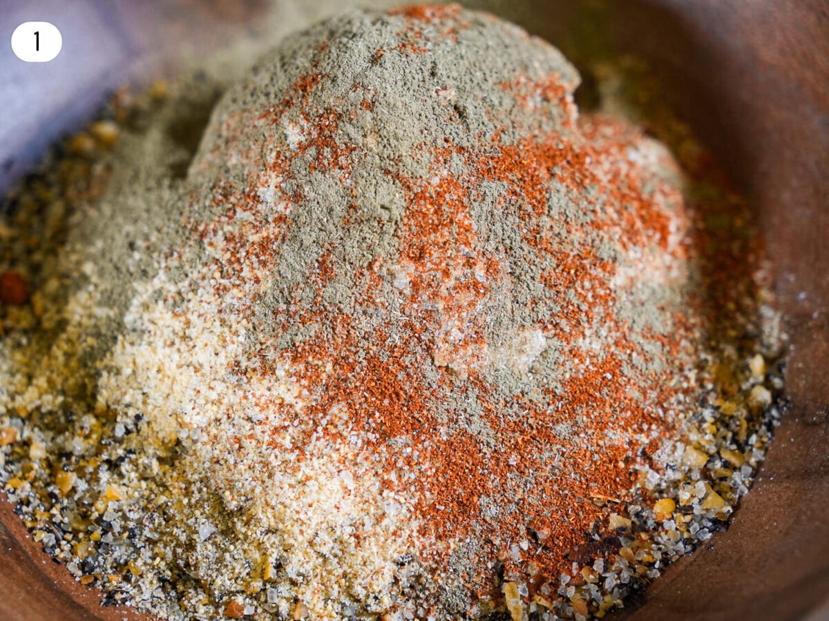 STEP 1 photo showing the dry rub