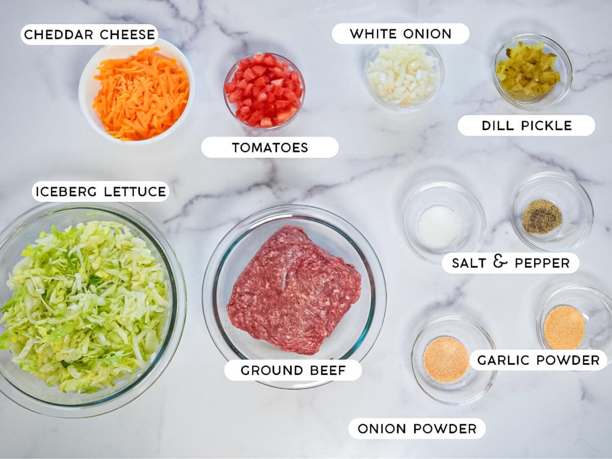 photo of Big Mac Salad ingredients