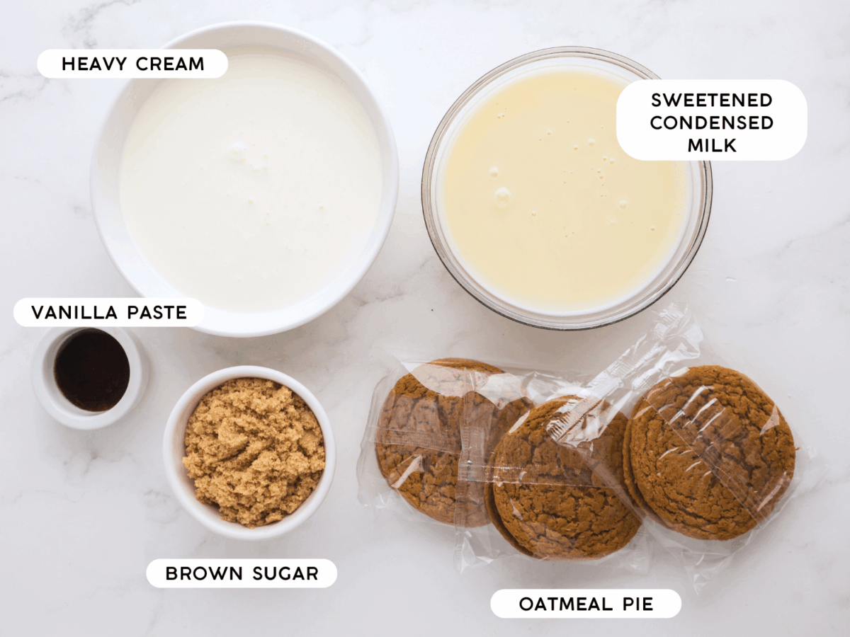 photo of Oatmeal Cream Pie Ice Cream ingredients