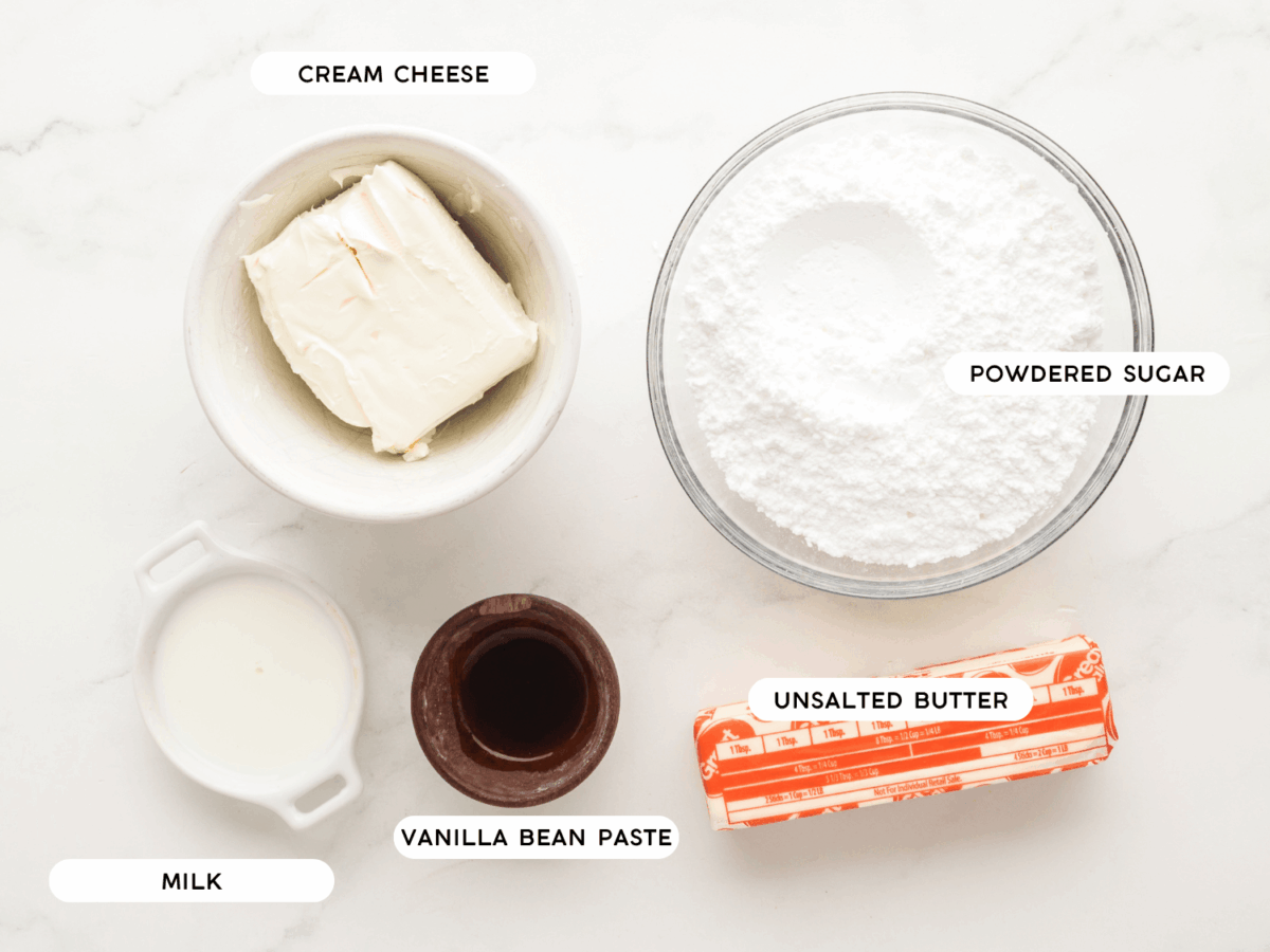 photo of cinnamon roll cream cheese frosting ingredients