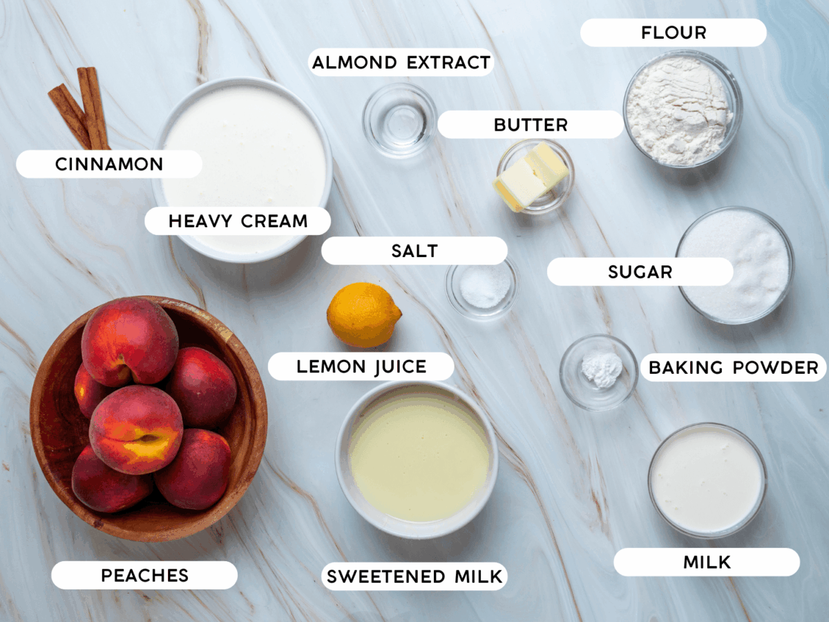 photo of peach cobbler Ice Cream ingredients
