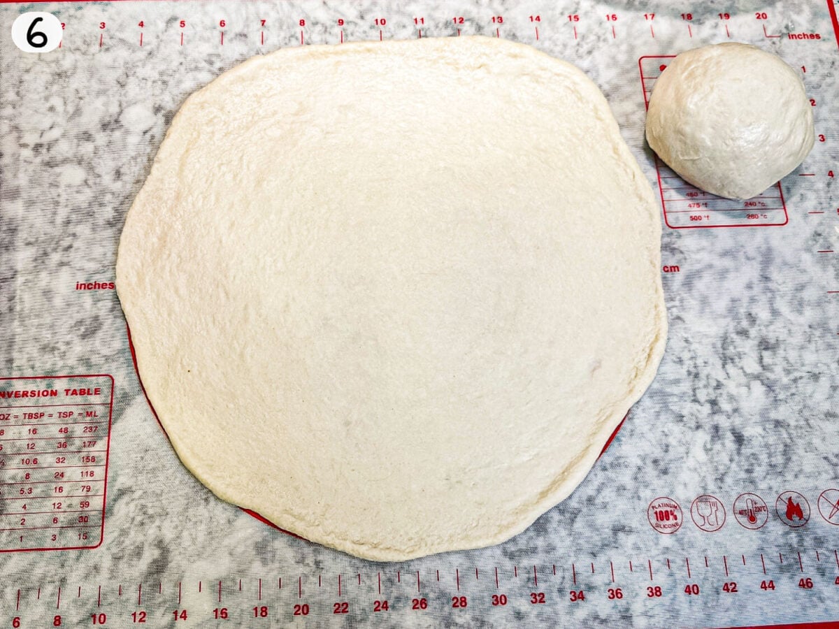 step 6 photo showing dough balls divided into 2