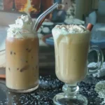 HERO photo of an eggnog latte both warm and iced