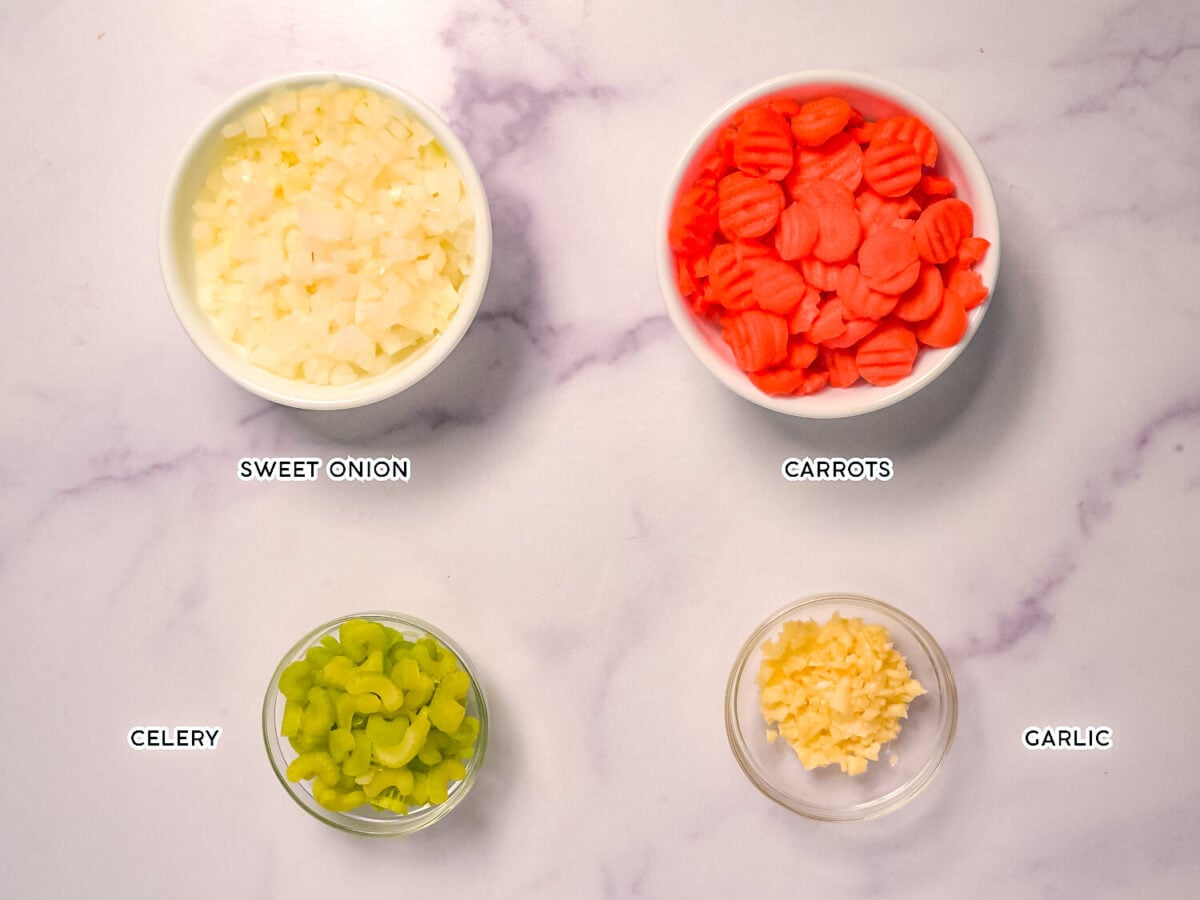 photo of vegetables that go in the soup